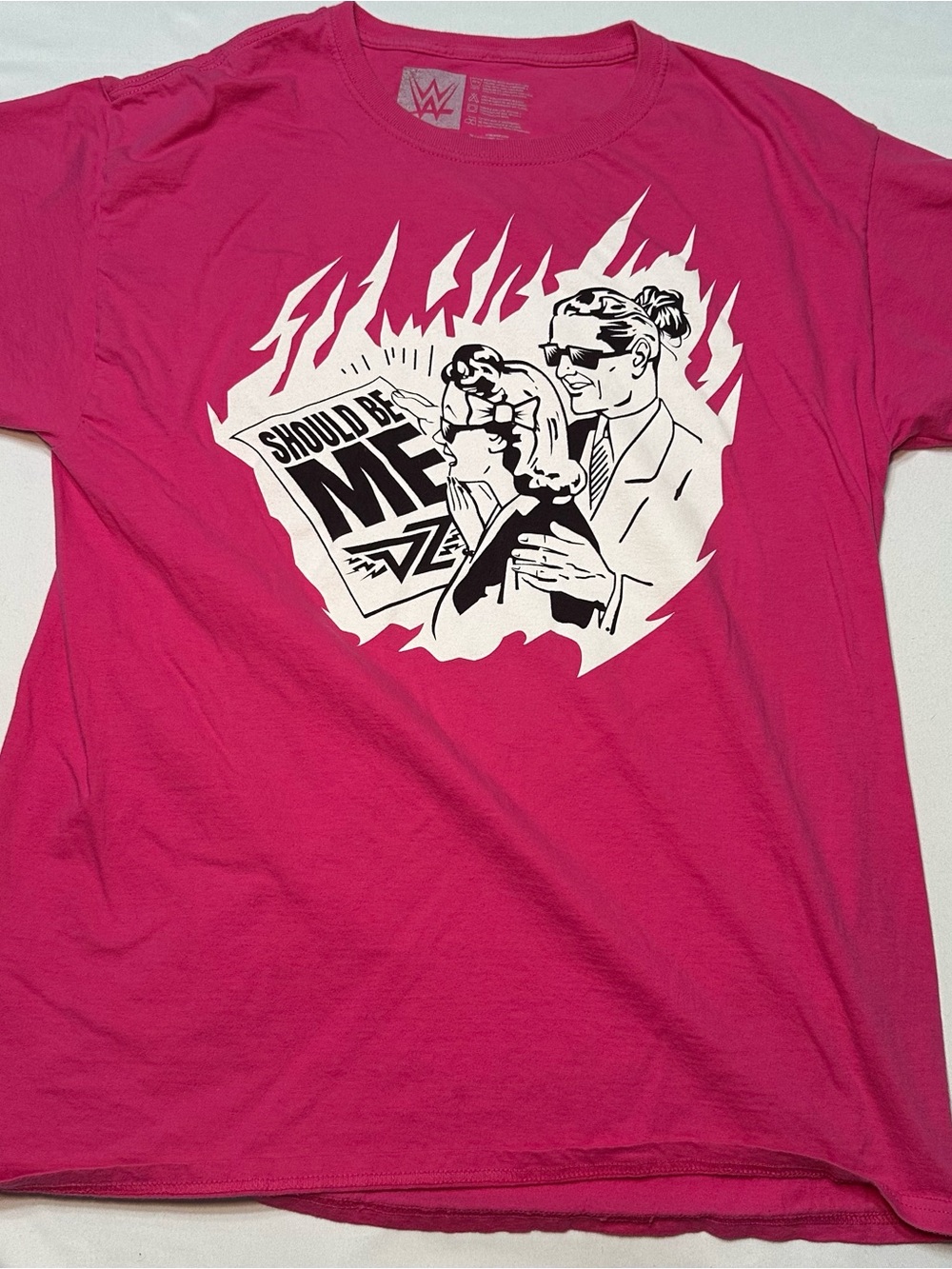 WWE Dolph Ziggler "Should Be Me" Pink Graphic Tee - L